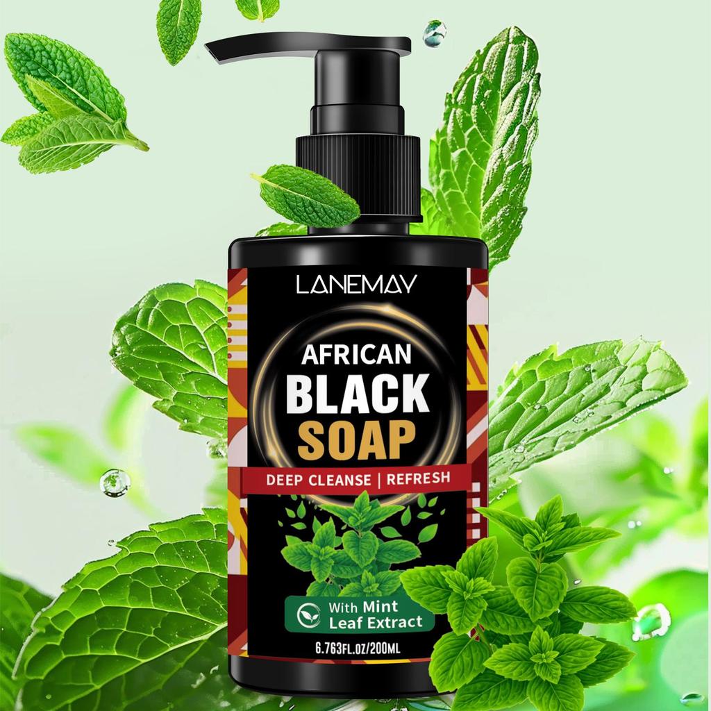 African Black Soap Body Wash 200ml -Deep Moisturizing & Nourishing Body Skin, Even Skin Tone – Lightweight Formula Suitable for All Skin Types