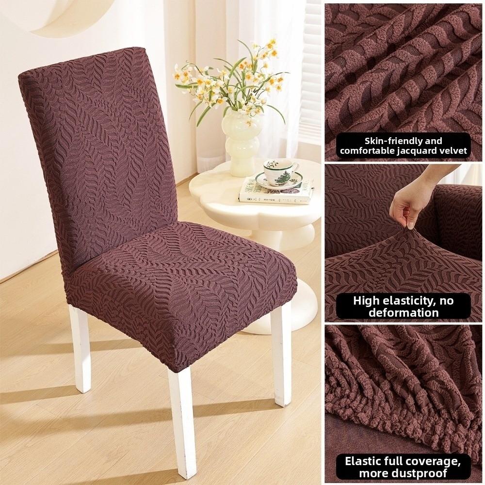 Jacquard Stretch Dining Chair Cover Woven Fabric Chair Slipcover Jacquard Chair Cover  Dining Room
