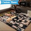 Custom Name wrestling Superstars Collage Rug for Living Room, Game Rooms, Office, Bedroom, Floor Mat Playful Design, fan gifts Christmas decor