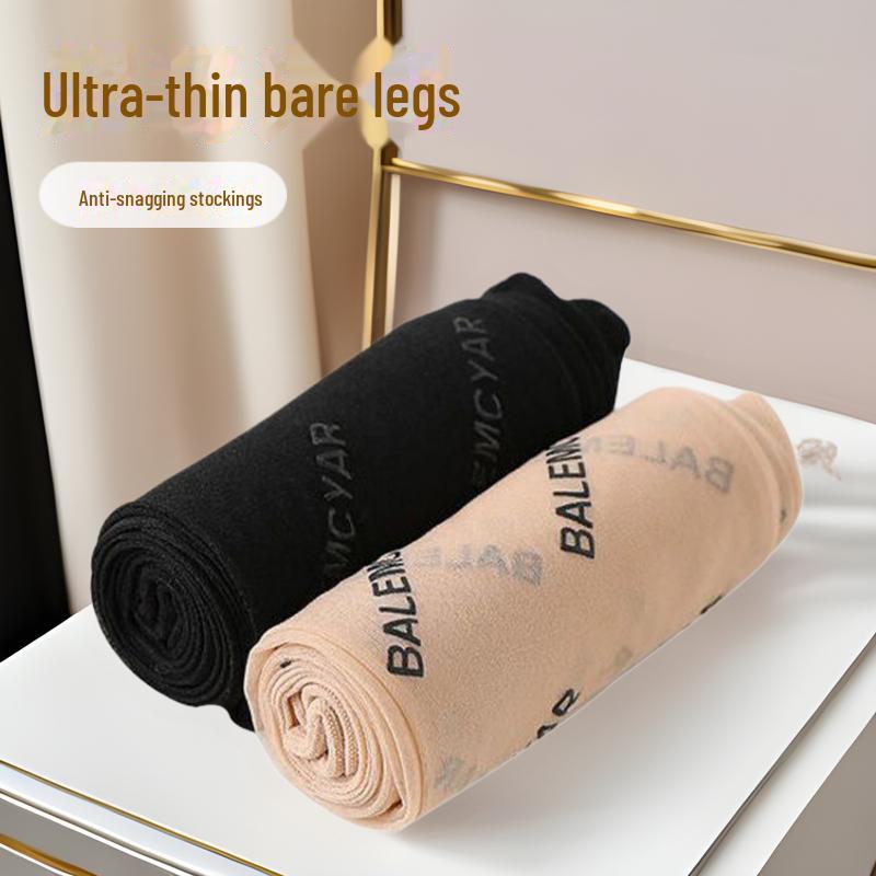 "Ultra-Thin Black Stockings - Sexy, Bare Leg, Anti-Hook Pantyhose for Spring, Summer, and Autumn"