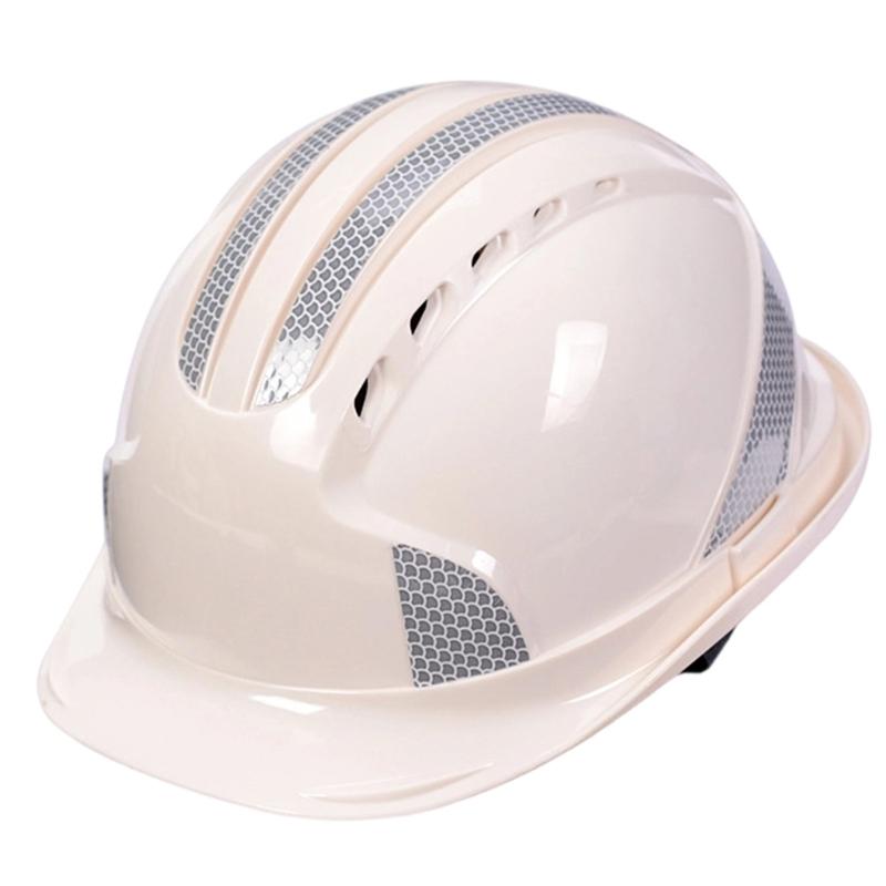 Reflective Safety Hard Hat With Adjustable Strap For Construction Workers And Night Cyclists Practical ABS Plastic
