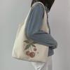 Women's Large Capacity Simple Style Canvas Shoulder Bag – Japanese and Korean Influence