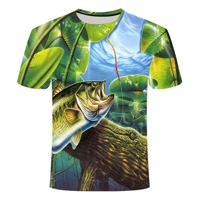 Men Fisherman Joke T-shirt Funny Birthday Gifts Present For Father T-Shirt 3D Tuna Fish Printed T-Shirt Tops