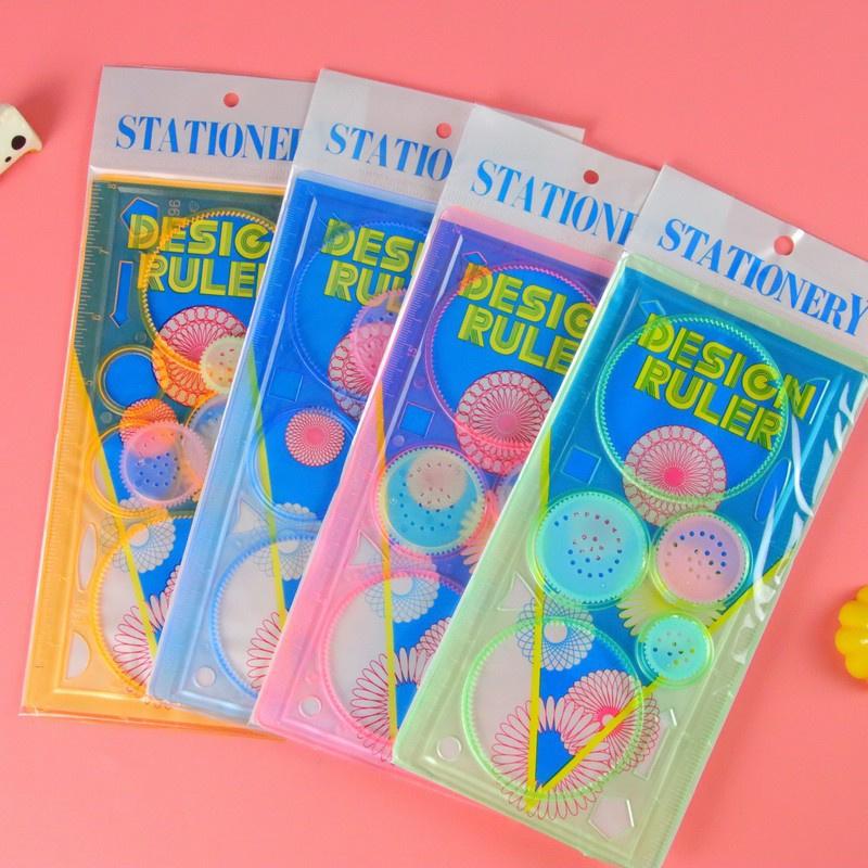 1 Set Geometry Spirograph Drawing Stencils Painting Template Art Crafts Creative Kids Educational Toy Variety of Flowers Ruler