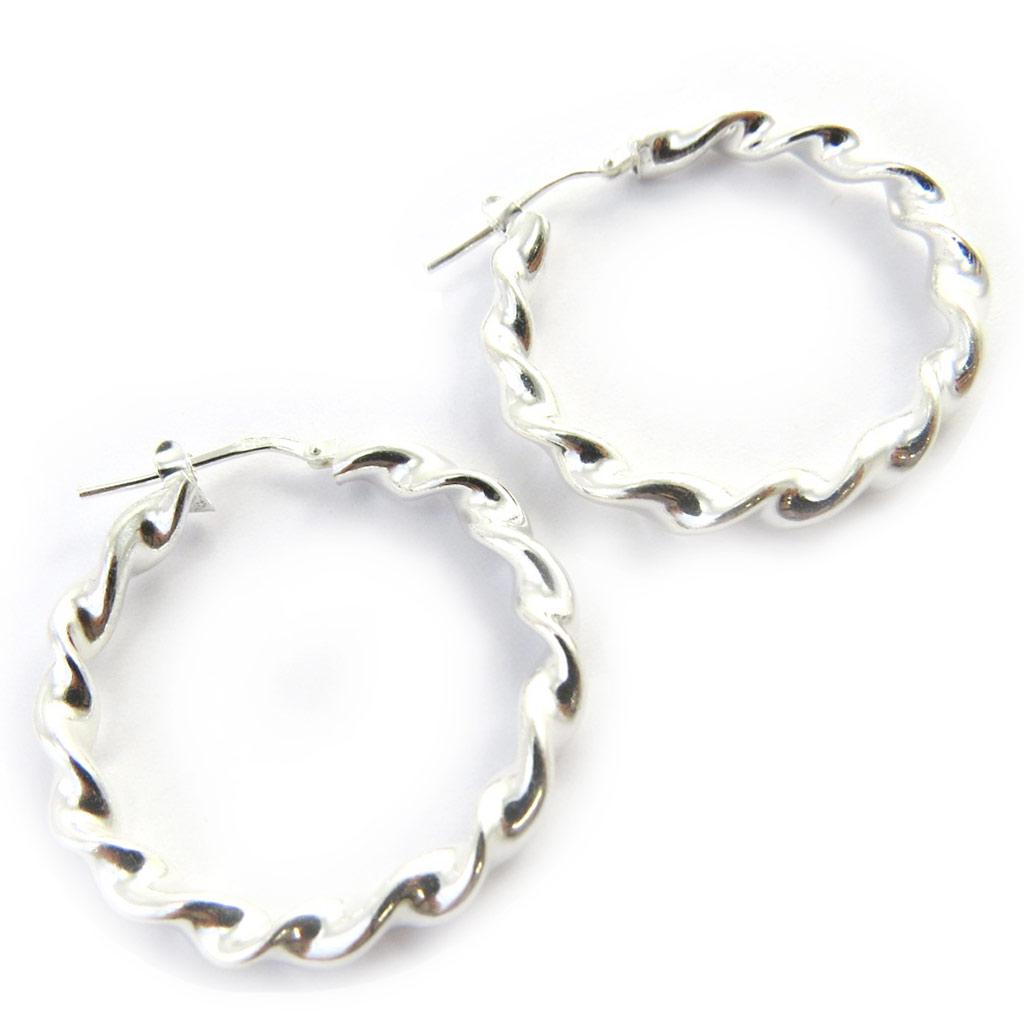 

Lily s Treasures [M8990] - Серебряные серьги-кольца Twists 3 см 4 мм