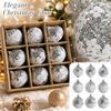 Weihnachtskugel-Schmuck-Set Baumdekorationen mit Spitze Glitzer Pailletten unregelmäßig geformte Kugeln für Weihnachtsbaum Feiertagsparty Dekoration