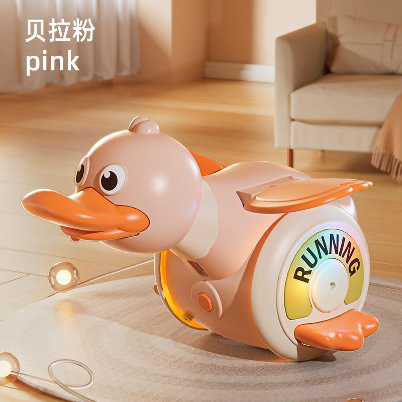 Electric Rotating Foraging Duck Toy With Sound And Light Cute Baby Guide To Learn Climbing Kids Gift
