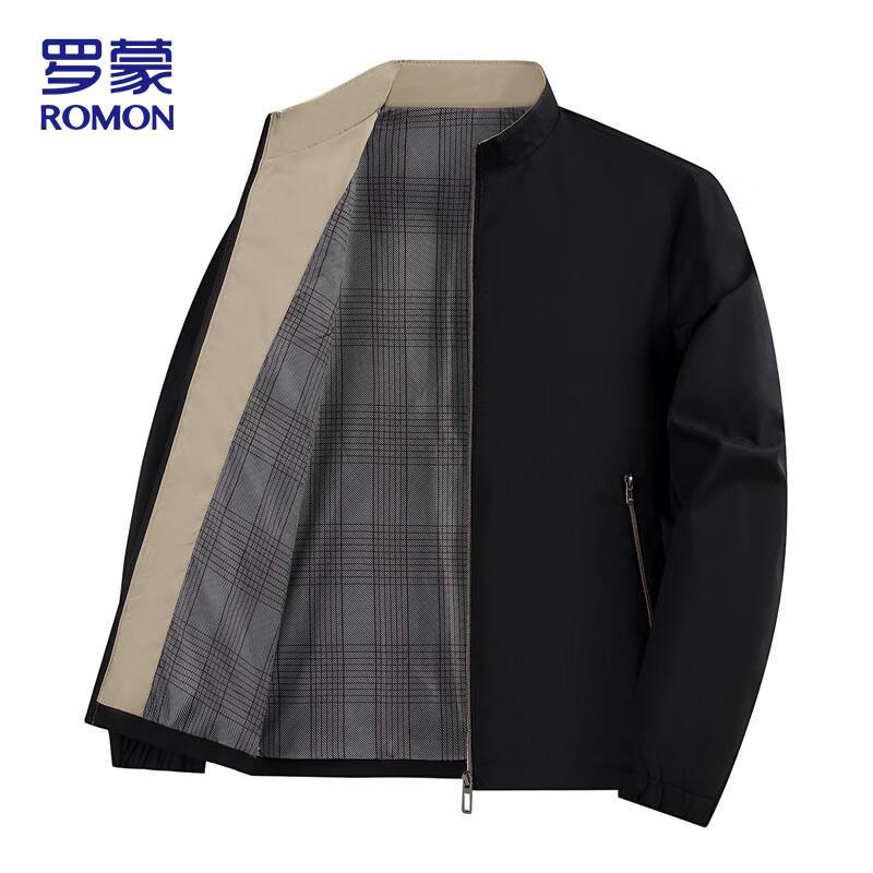 Romon Men's Business Casual Stand Collar Jacket