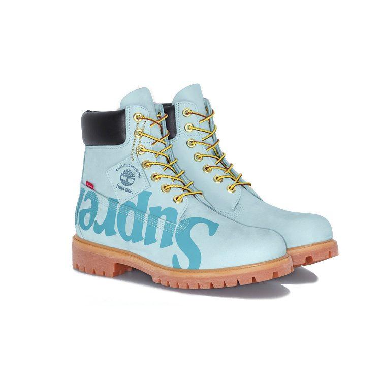 Timberland X Supreme Stivali Impermeabili da 6 Pollici 'Blu Con Logo' A2MTD