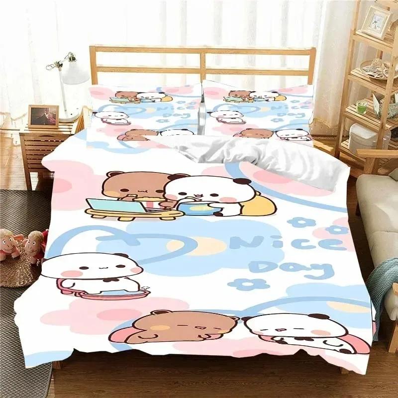 Kawaii Bubu und Dudu 3D-Druck Anime Bettwäsche Set Bettbezug Steppdecke Bett Einzel Twin Full King Queen Größe Bettwäsche Set Kinder