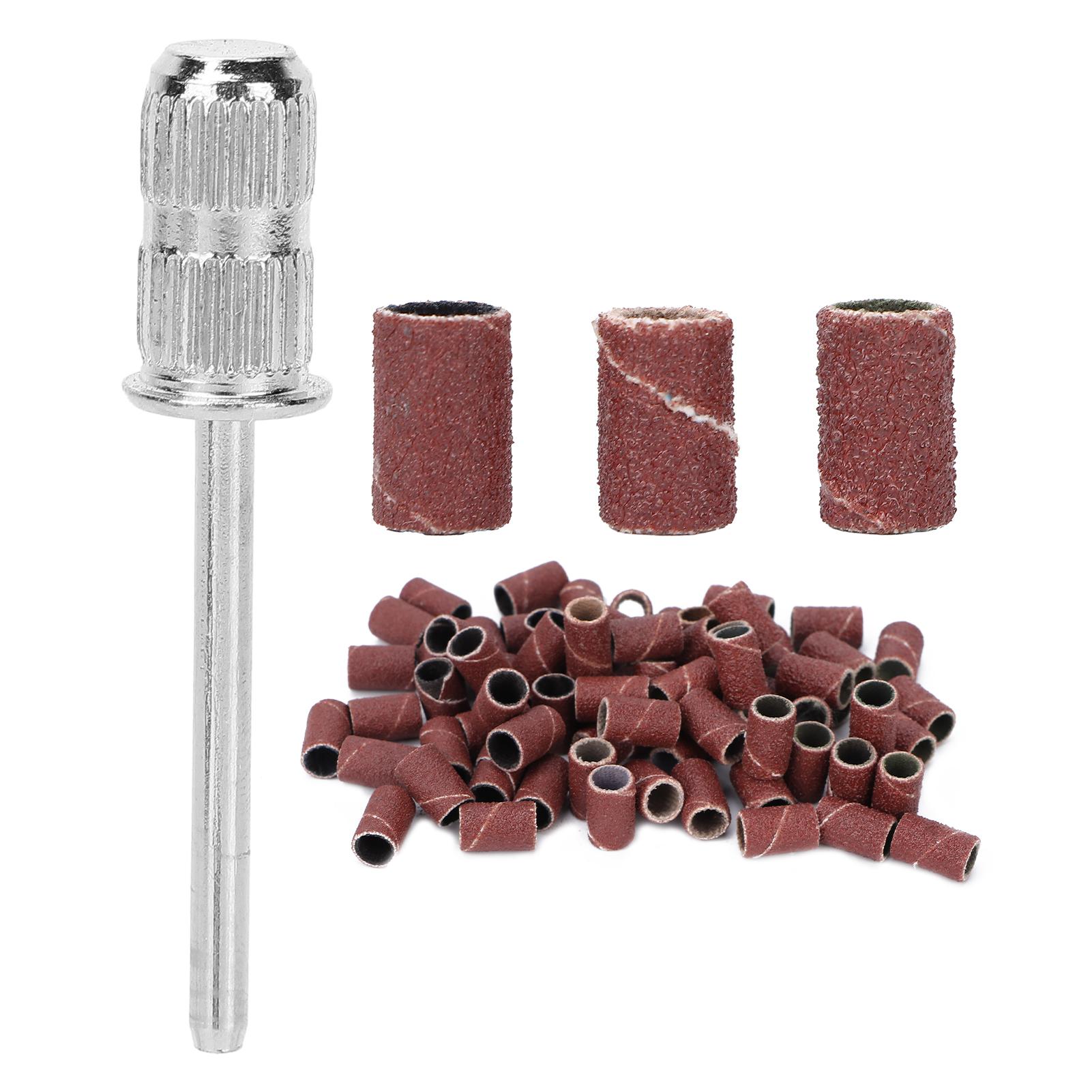 

75 шт., набор шлифовальных лент для ногтей, сверла для ногтей, 80 # 120 # 180 #, коричневая зернистость с коробкой для хранения