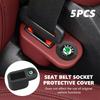 IVSX7 TPE Car Seat Belt Socket Protective Cover Interior Accessories For Octavia Superb RAPID FABIA KAMIQ KAROQ KODIAQ YETI