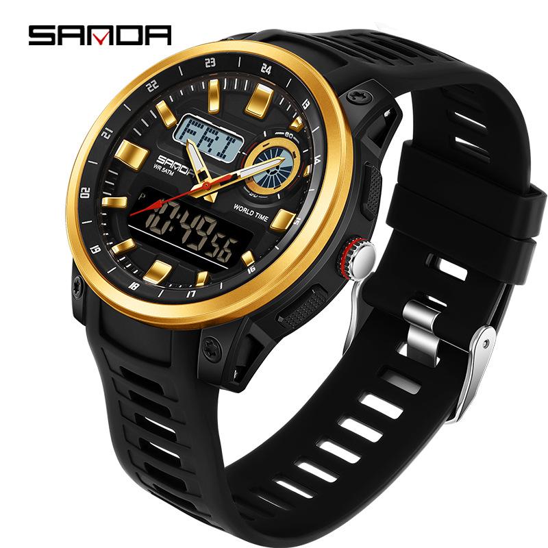 Sanda Unisex Digital Sports Watch with 4 Alarms, Outdoor Stopwatch, and Running Timer