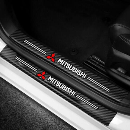 4 шт. Накладка на порог двери автомобиля, наклейка на порог от царапин для Mitsubishi