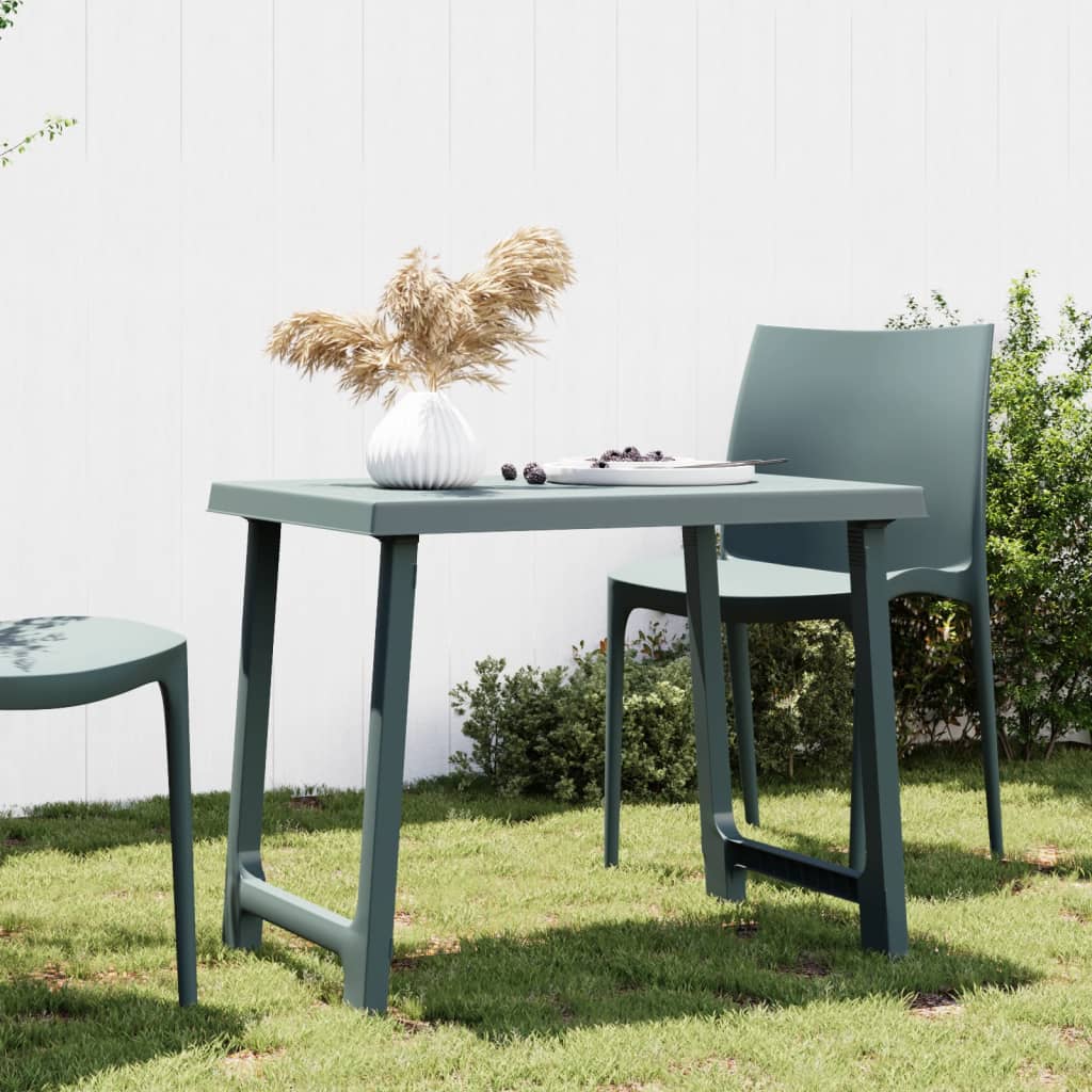 Camping Table Green 79x56x64 Cm PP Wood Look