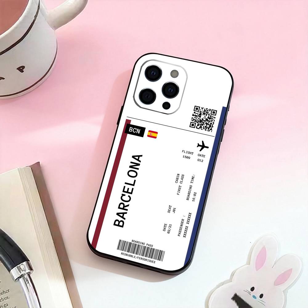 

Boarding Pass Plane Ticket Phone Case Silicone Soft For IPhone 17,16,15,14,13,12,11,XS,Plus Pro Max iPhone17