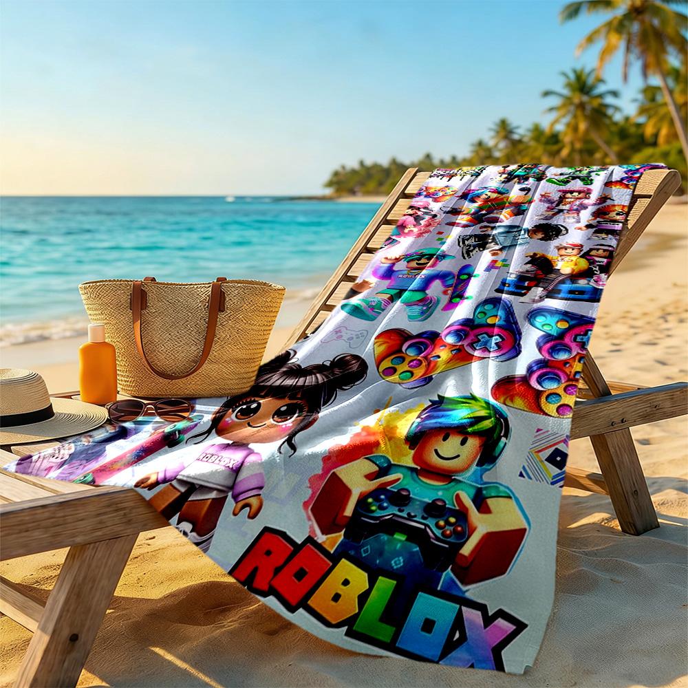 Roblox Beach Towel Super Soft & Absorbent Comfortable Lightweight Portable for Swimming,Beach,Camping, Travel, Beach Accessories,Gym