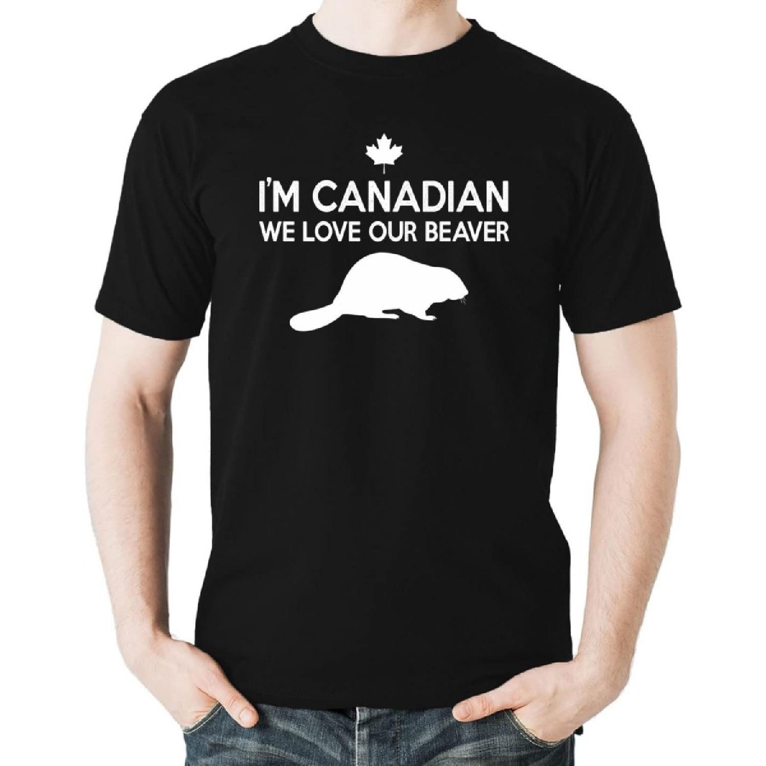 Witty Fashions I am Canadian We Love Our Beaver - Funny Canada Day Flag - 1st July - Novelty Mens T-Shirt XXXXXL разноцветный