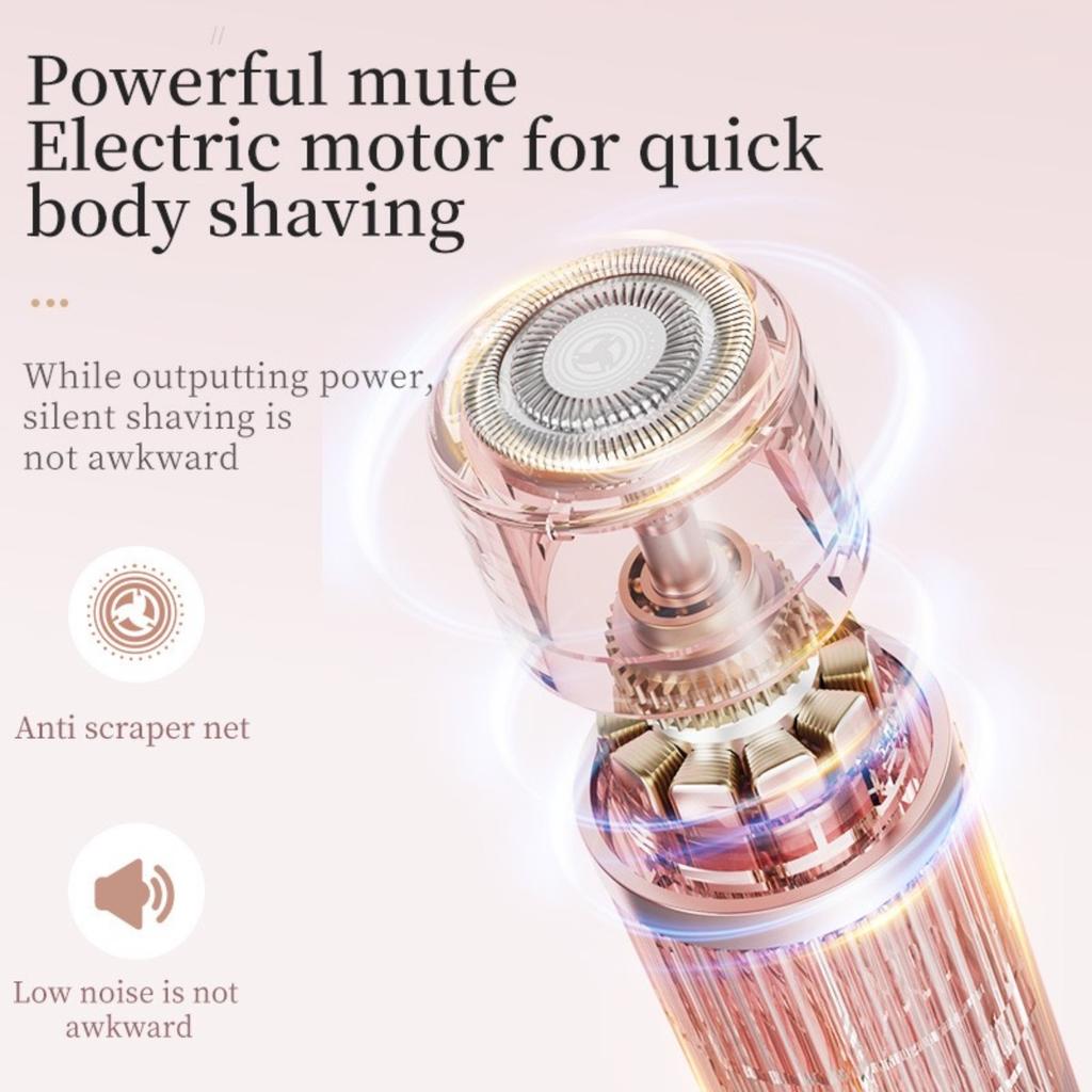 HOMZY Two In One Women's Electric Shaver - Suitable for Eyebrows, Face, Legs, and Armpits, Portable Wet and Dry Hair Remover