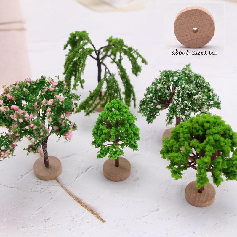 Miniature Garden Mini Simulation Landscape Tree Plastic Building Model Tree OB11 Micro Landscape Scene Production Material