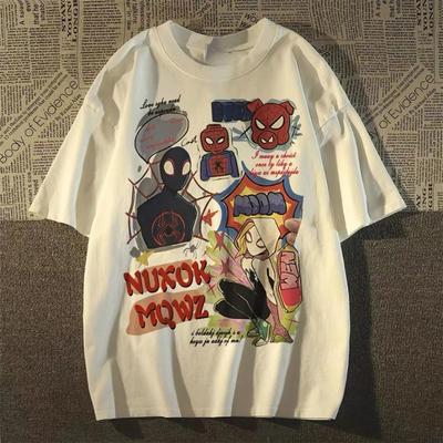 Fashion Women And Men T-shirt Cartoon Spider-Man Print Short Sleeve T Shirt Female Casual O-Neck Clothes Top Unisex Y2k Tee