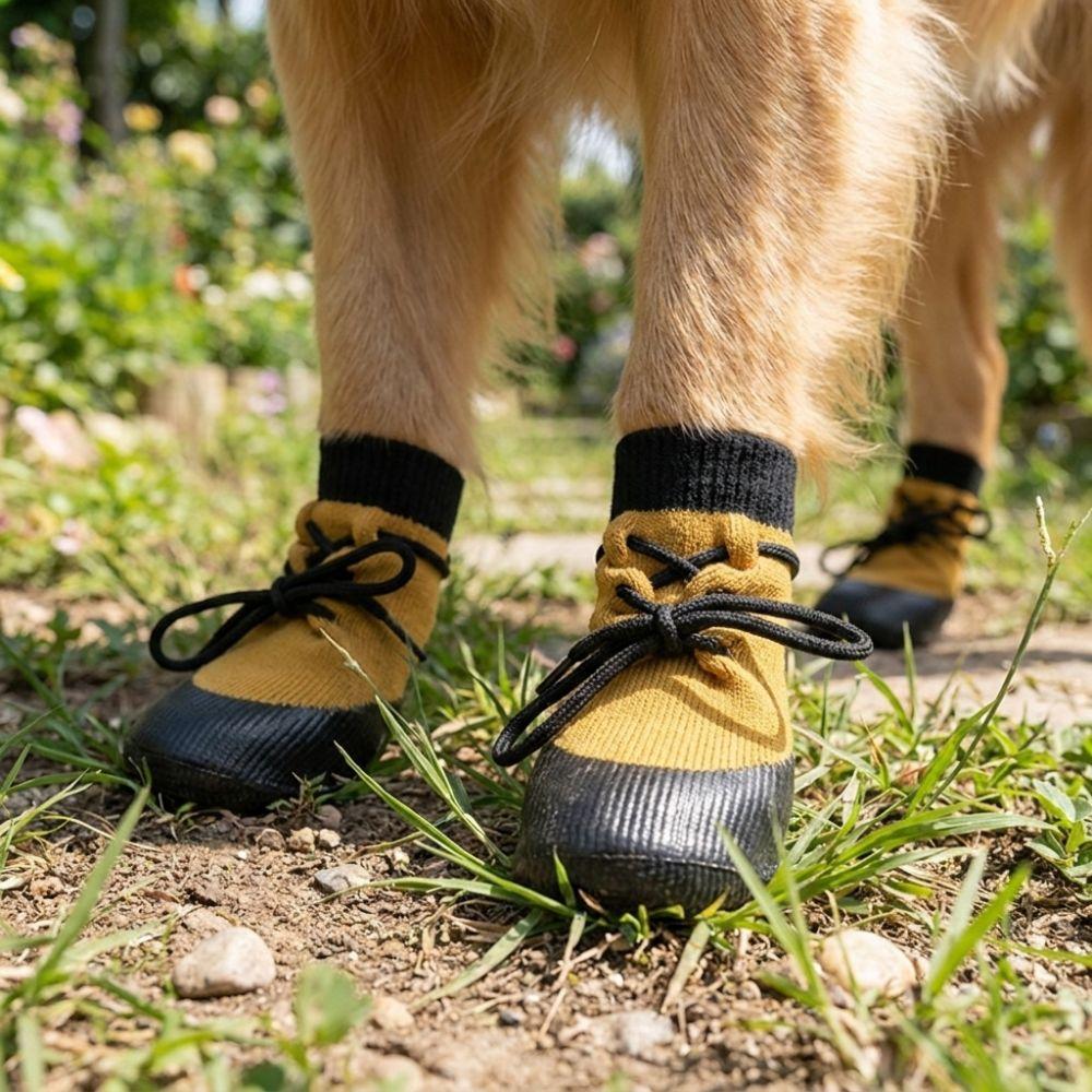 4PCS Adjustable Straps Dog Paw Protection Waterproof Elastic Dog Booties All Seasons