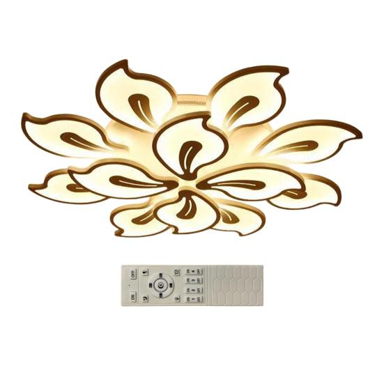 LED Blumen Deckenleuchte mit Fernbedienung Dimmbare Deckenlampe Weiches Licht Augenschutzlampe für Wohnzimmer & Schlafzimmer