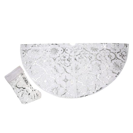 Tree Skirt Base Unique Lightweight Long Lasting Tree Mat Beautiful Snowflake Pattern Tree Carpet Tree Carpet Christmas Decor