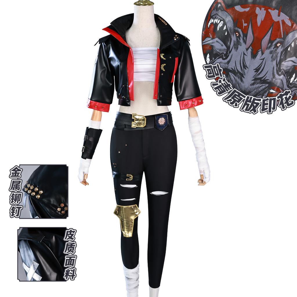 Game Anime Arcane Season 2 Vi Cosplay Costume Uniform Halloween Party for Women Men Carnival Props