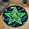 1pc Music Star Round Chair Mat Area Rug - Non-Slip, Floor Mat for Office, Bedroom, and Indoor Decor C1125081