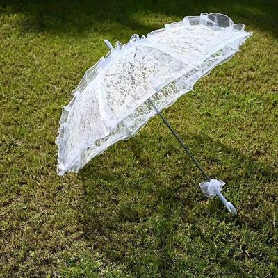 Élégant Parapluie Blanc en Dentelle, Parapluie Solaire Romantique en Dentelle pour Mariée, Idéal Comme Accessoire de Studio Photo, Cérémonie de Mariage, Fête, Shower de Mariée, Anniversaire