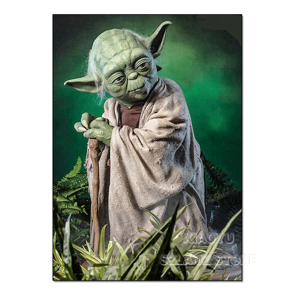 Diamond Painting Yoda Rhinestone Picture Cartoon Full Round Drill Mosaic Embroidery Mandalorian Home Decor Gift