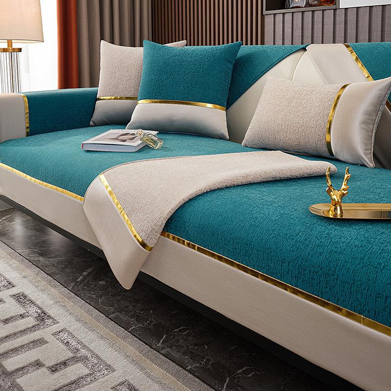 Thickened Fabric Sofa Cover I Shape Slipcover Seat Sofa Towel Dust Cover Towel Couches for Living Room Decor Chair Mat 3 Seater
