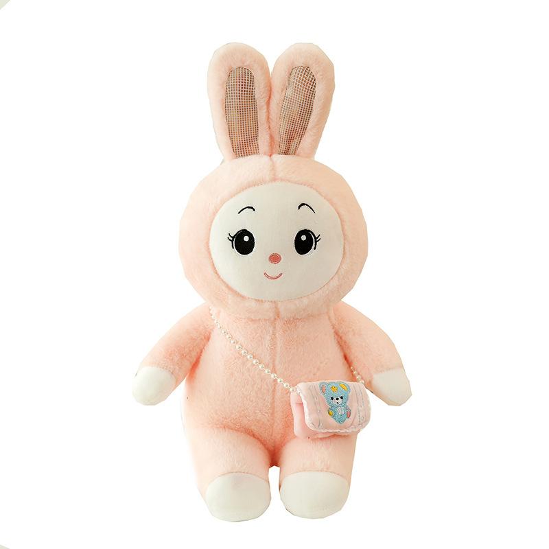 Cute Little Rabbit Doll Plush Toy Girl Sleeping with Her Doll On The Bed Cute Home Decoration Gift for Women