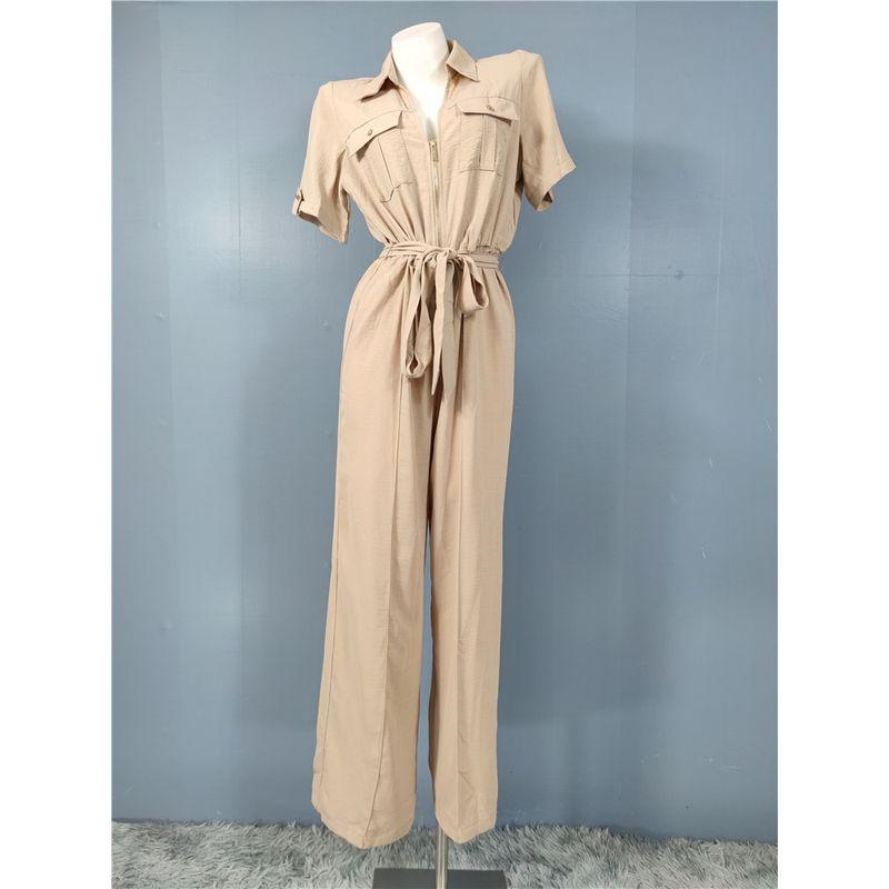 

Экспорт Одиночный Ли Дома Высокий Холодный Темперамент Богини Короткий Рукав Карман Декоративный Эластичная Талия Широкие Брюки Комбинезон Стиль Девушки-Достигательницы с Поясом Light Khaki XL/14