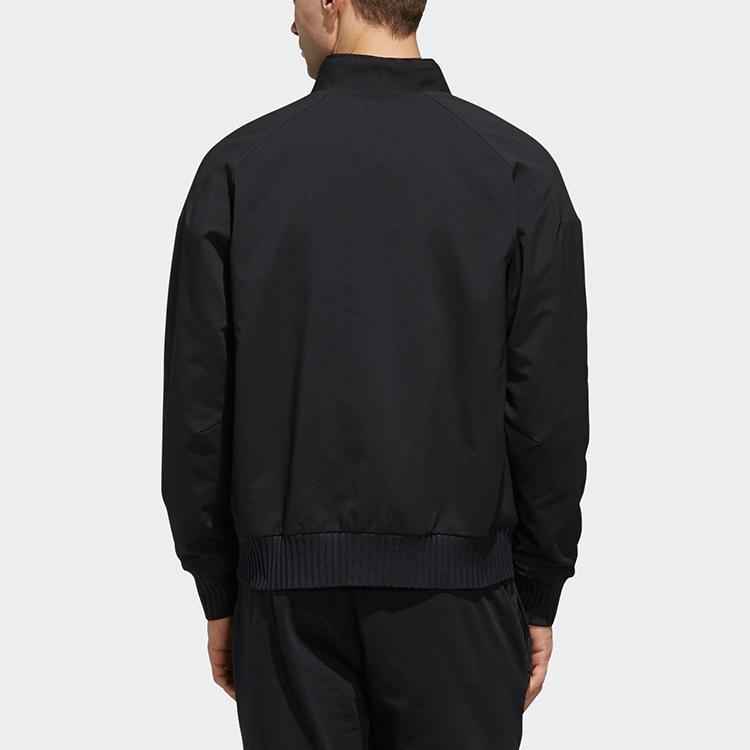 Adidas Wj Jkt Warm Logo Print Casual Sports Woven Jacket Men Jackets Black FJ0192