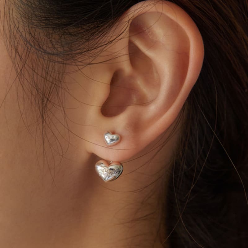 Tatiana Silver 925 Love and Ball Ear Jacket Earrings EC1966