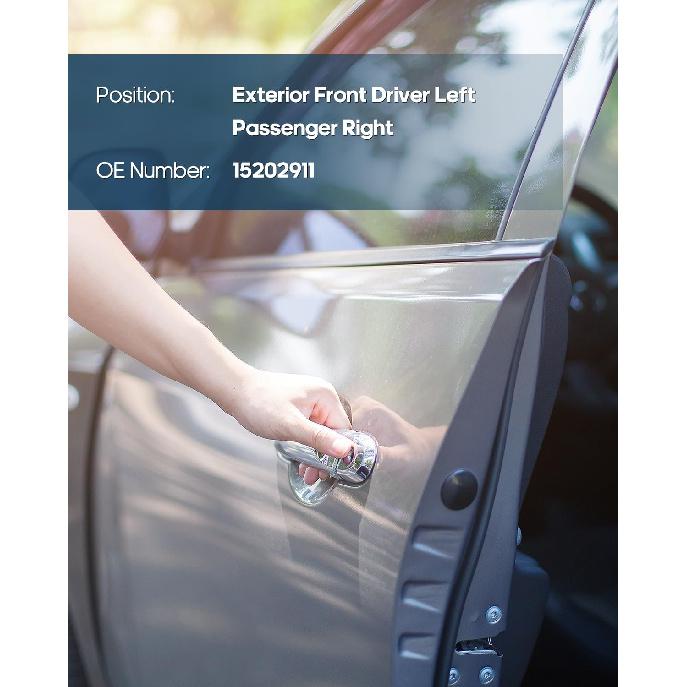 ECCPP Exterior Door Handles 1994-2004 for Chevy S10 and Standard Cab Outer Replacement Front Driver Left Passenger Right Door Handles 2pcs Black