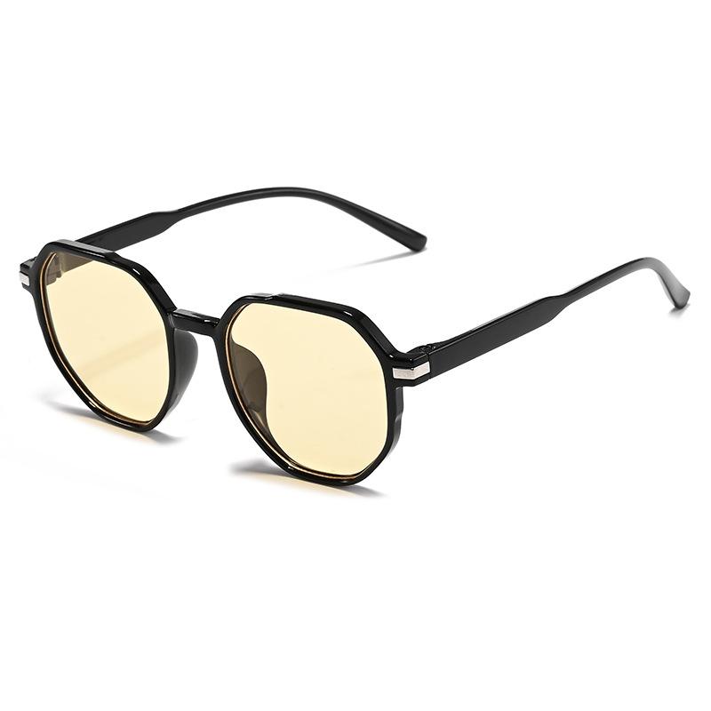 New summer high-end facial small polygonal large-frame sunglasses for women ins street photography sunscreen sunglasses for men
