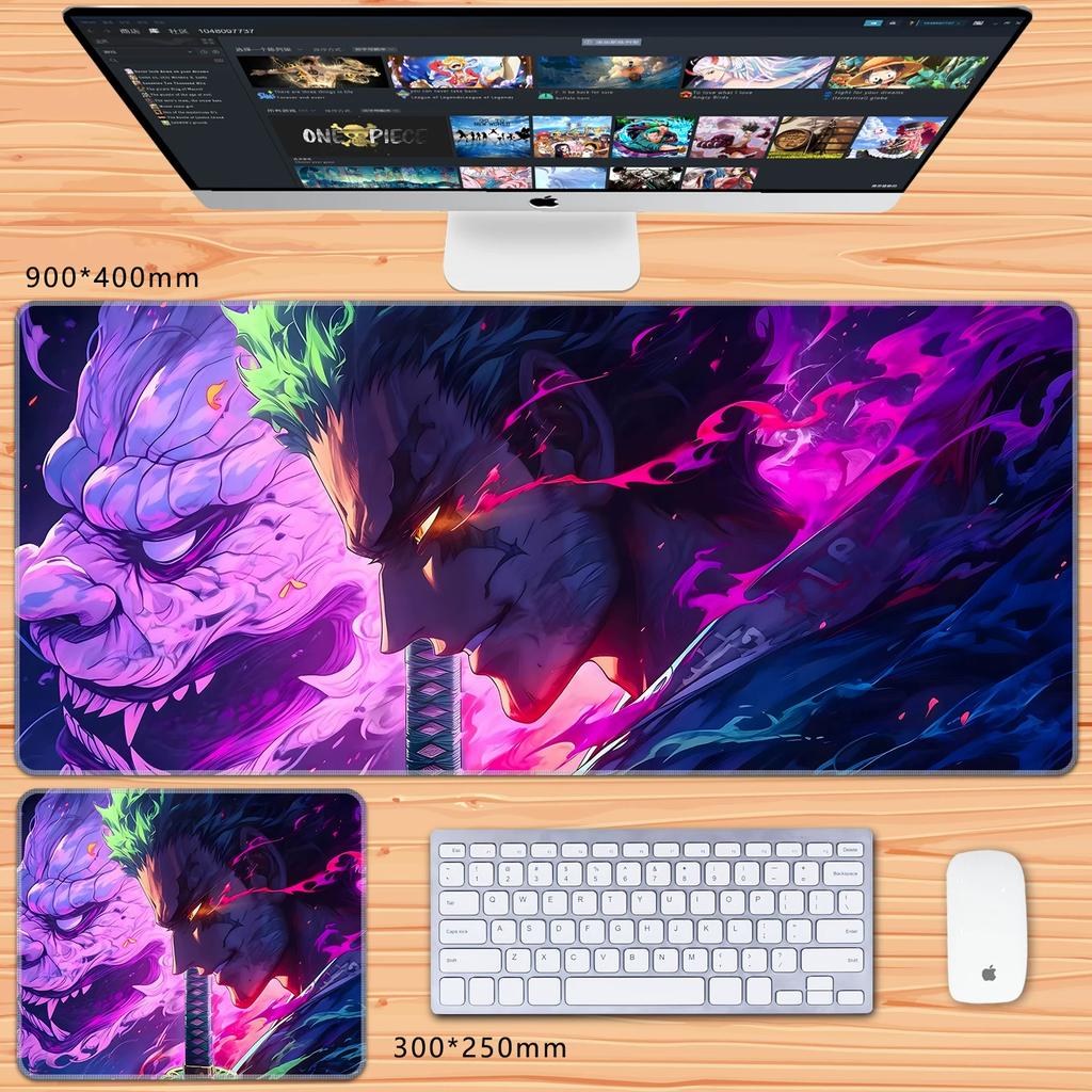 Oversized Chłopcy Anime Roronoa Zoro Dwuwymiarowy Duży Rozmiar Podkładka pod Klawiaturę do Gier Biurowa Podkładka pod Mysz Wysoka Rozdzielczość Anime ONE PIECE Skórzana Podkładka pod Mysz