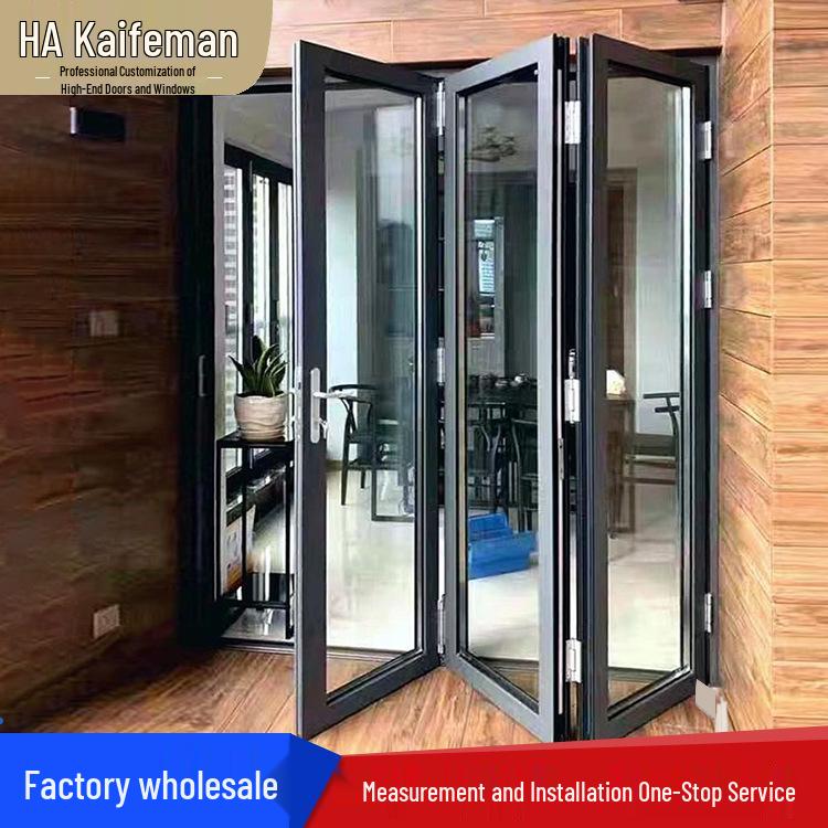 

Heavy-Duty Titanium Magnesium Aluminum Folding Door for Car Wash, Shop, Glass Partition, Balcony, Living Room, Kitchen - Anti-Pinch Design.