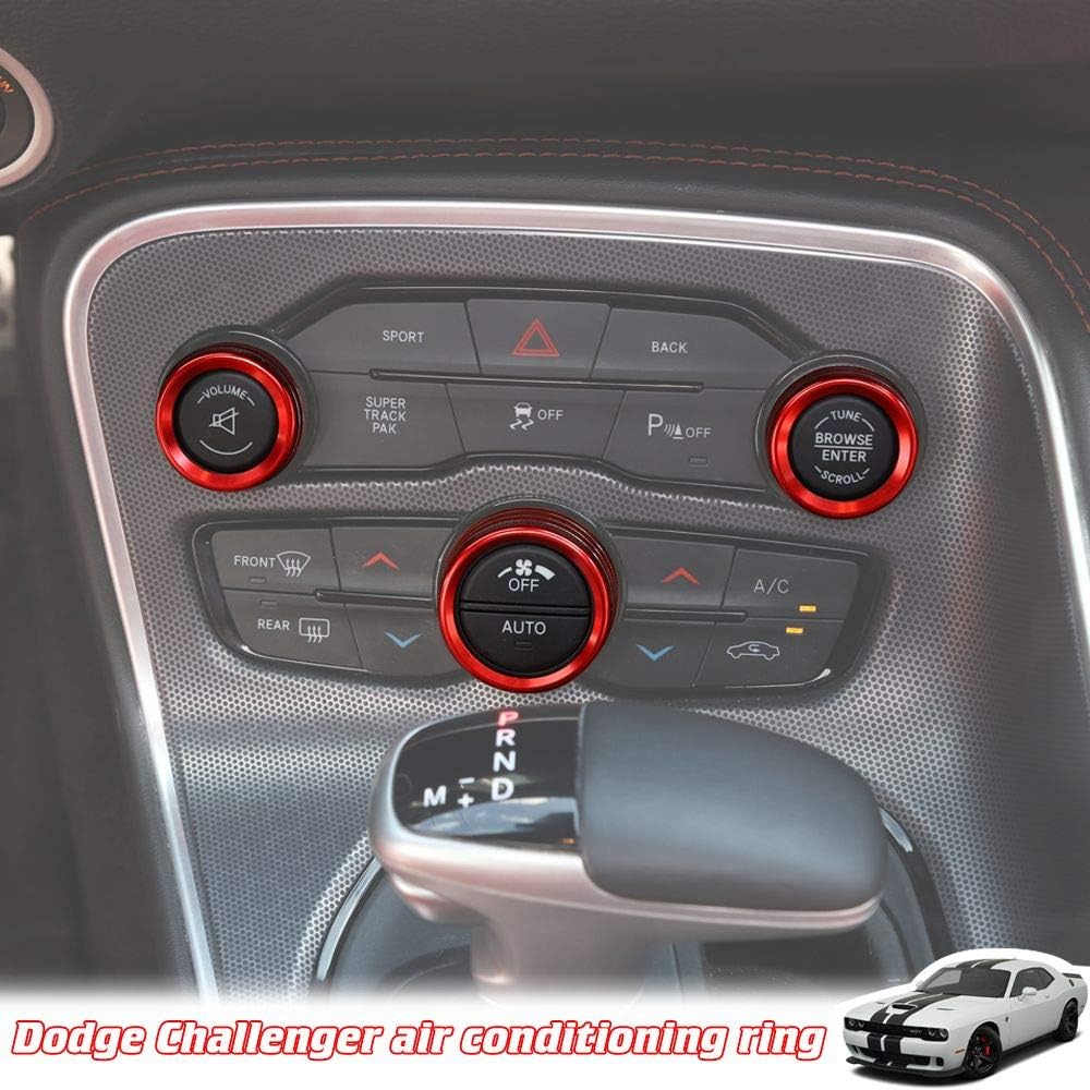 Voodonala Air Conditioner Switch CD Button Knob for Dodge Challenger 2015-2024 Charger Chrysler 300 300s 2015-, for Ram 2013-2018 (Aluminum Alloy