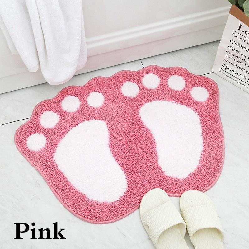 Cute Flocking Carpet  Door Mat Carpet Floor Rug Anti Slip Bathroom Rug Foot Pad
