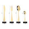 4Pcs Blue Gold Western Dinnerware Cutlery Set Dinner Flatware Knife Fork Spoon Stainless Steel Silverware Home Tableware Set