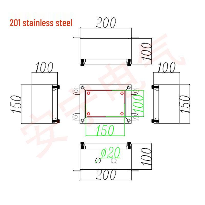 304 Stainless Steel Weatherproof Junction Box with UK Terminal, 316 Protection.