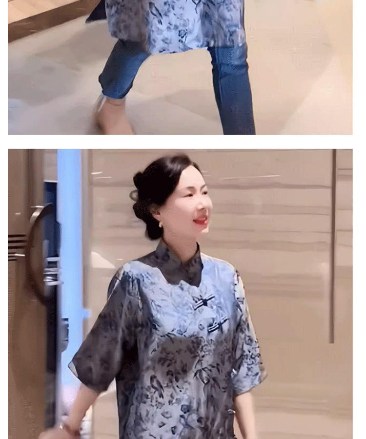 Plus Size Blue & White Porcelain Qipao Dress: Retro Chinese Style, Slimming Fit for Chubby Girls