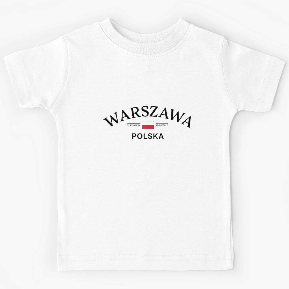 Warszawa Polska (Warsaw Poland) Polish Coordinates Kids T-Shirt 160