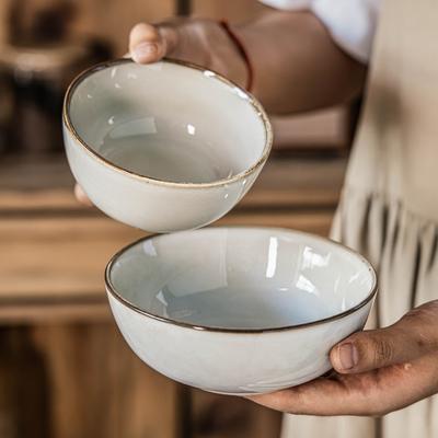 Multi-Vessel Bowl Ceramic Rice Bowl High Value Salad Bowl Household Japanese Round Bowl Tableware Commercial