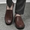 Breathable Genuine Leather Men Shoes Summer Slip On Loafers Men Casual Leather Shoes  Flats Hot Sale Driving Shoes