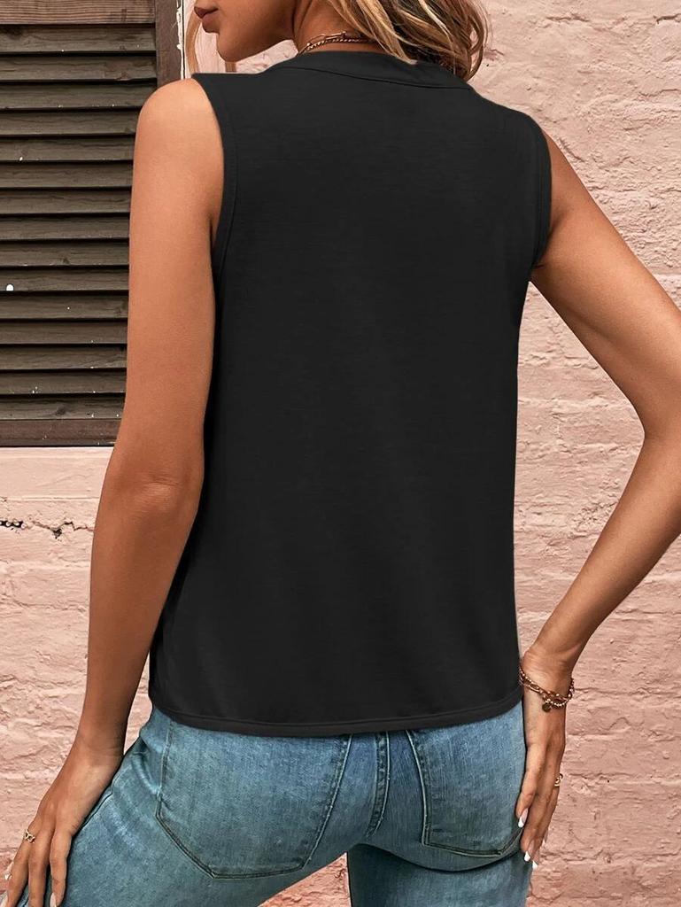 Elegant Pleated V-Neck Vest - 2025 Summer Fashion for Women